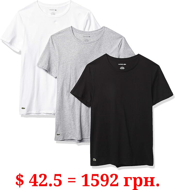 Lacoste Men's Essentials 3 Pack 100% Cotton Slim Fit Crewneck T-Shirts