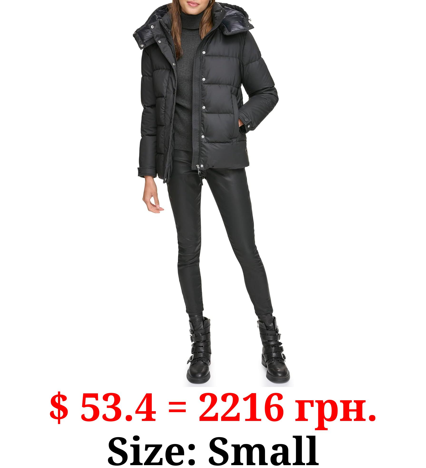 DKNY Women's Hooded Puffer Coat