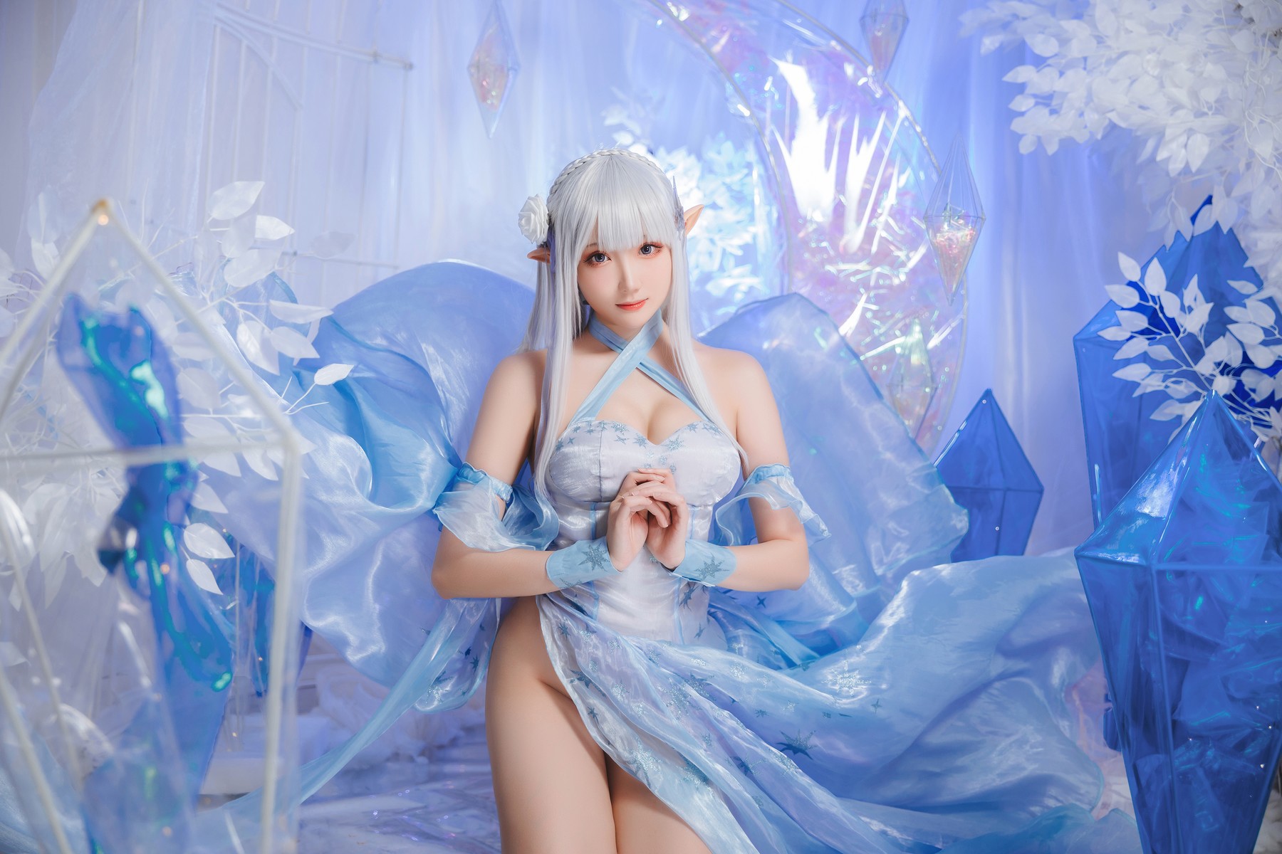 Cosplay 瓜希酱 爱蜜莉雅 水晶礼服 6