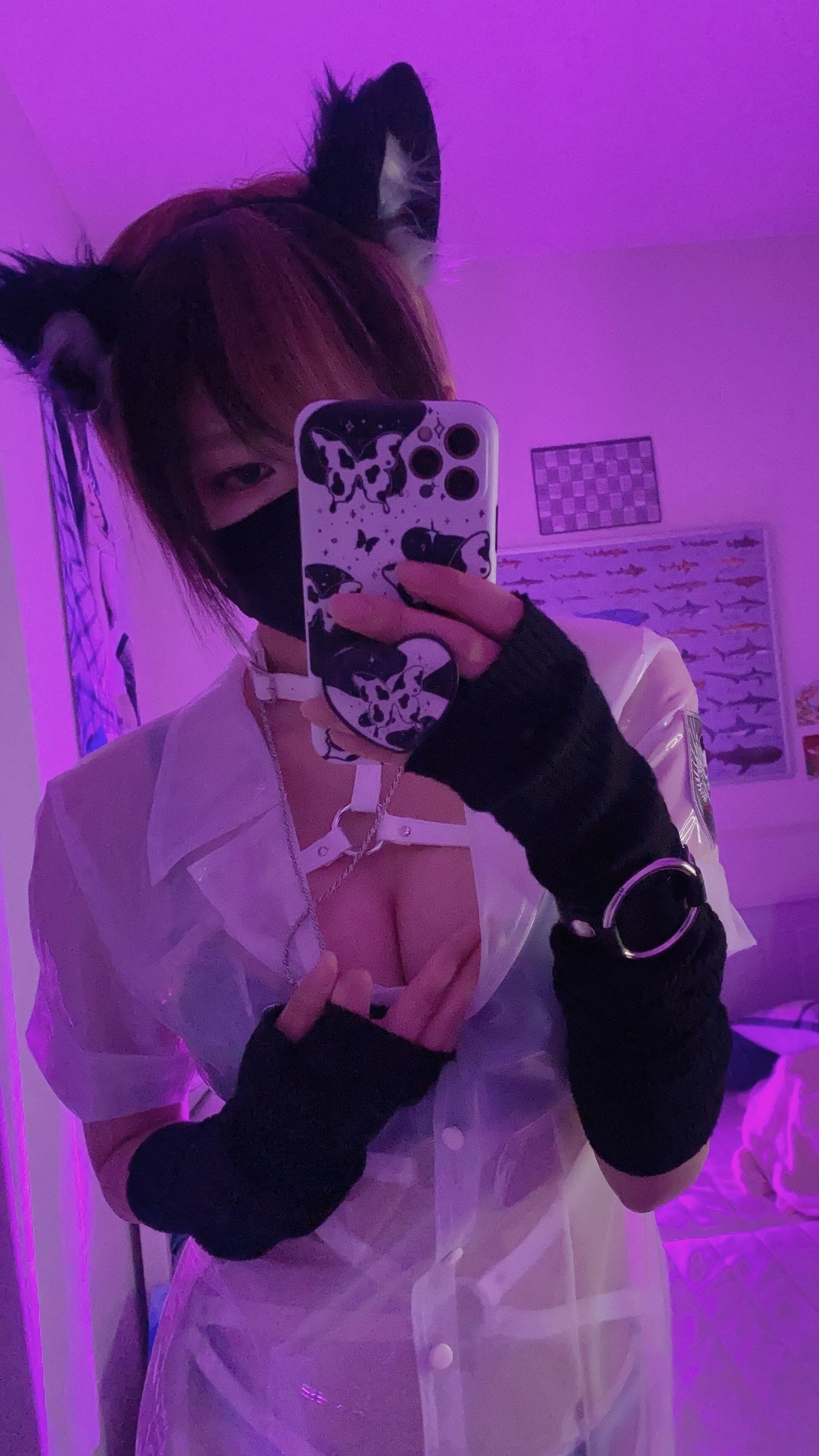 御伽樒 蓝卫衣+猫耳束缚 164