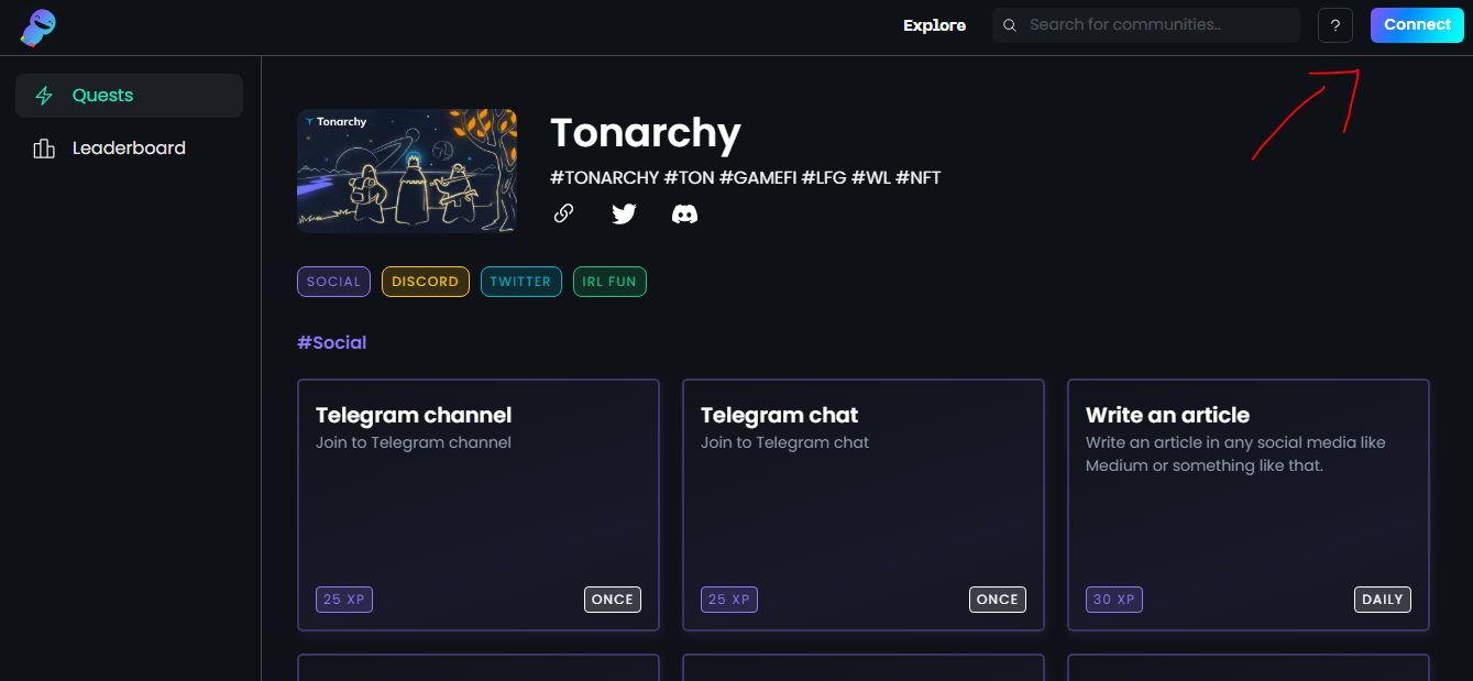 Краткий гайд по настройке телеграмм-бота и Crew3 в экосистеме Tonarchy