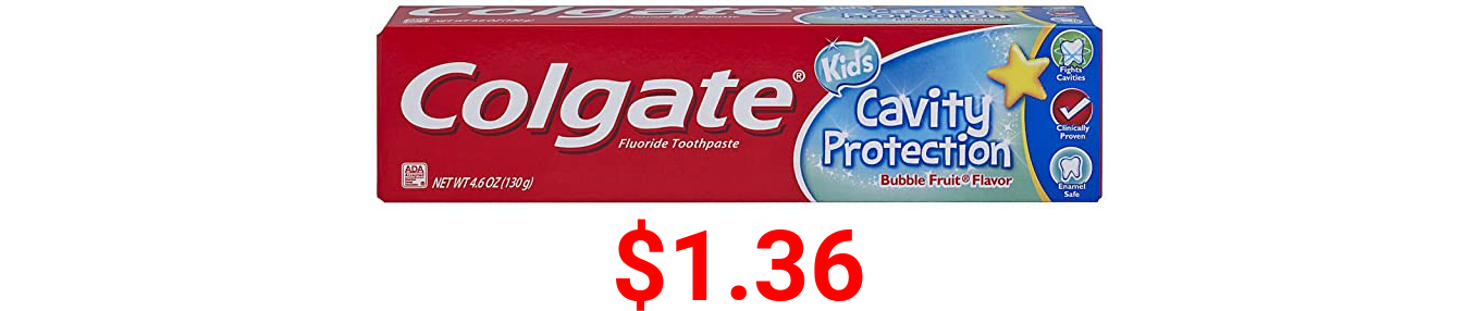 Colgate Kids Cavity Protection Toothpaste, ADA-Accepted, Bubble Fruit Flavor - 4.6 Ounce