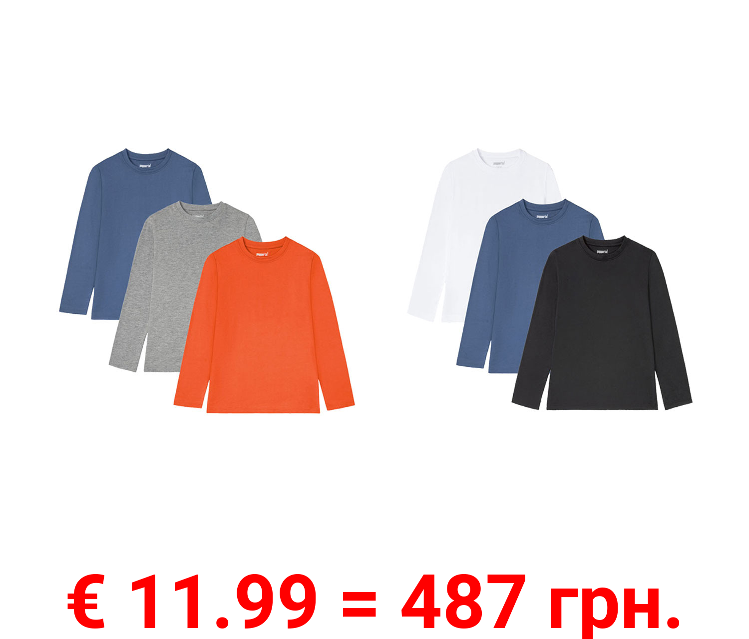 pepperts Jungen Langarmshirt, 3 Stück, mit Baumwolle