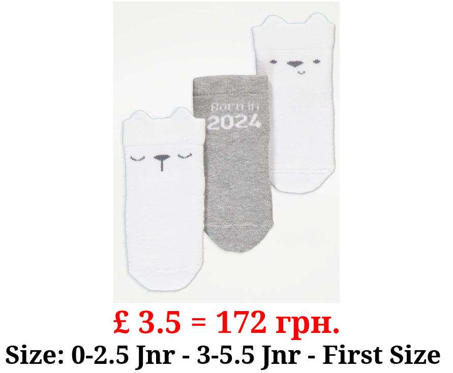 Born in 2024 Socks 3 Pack
