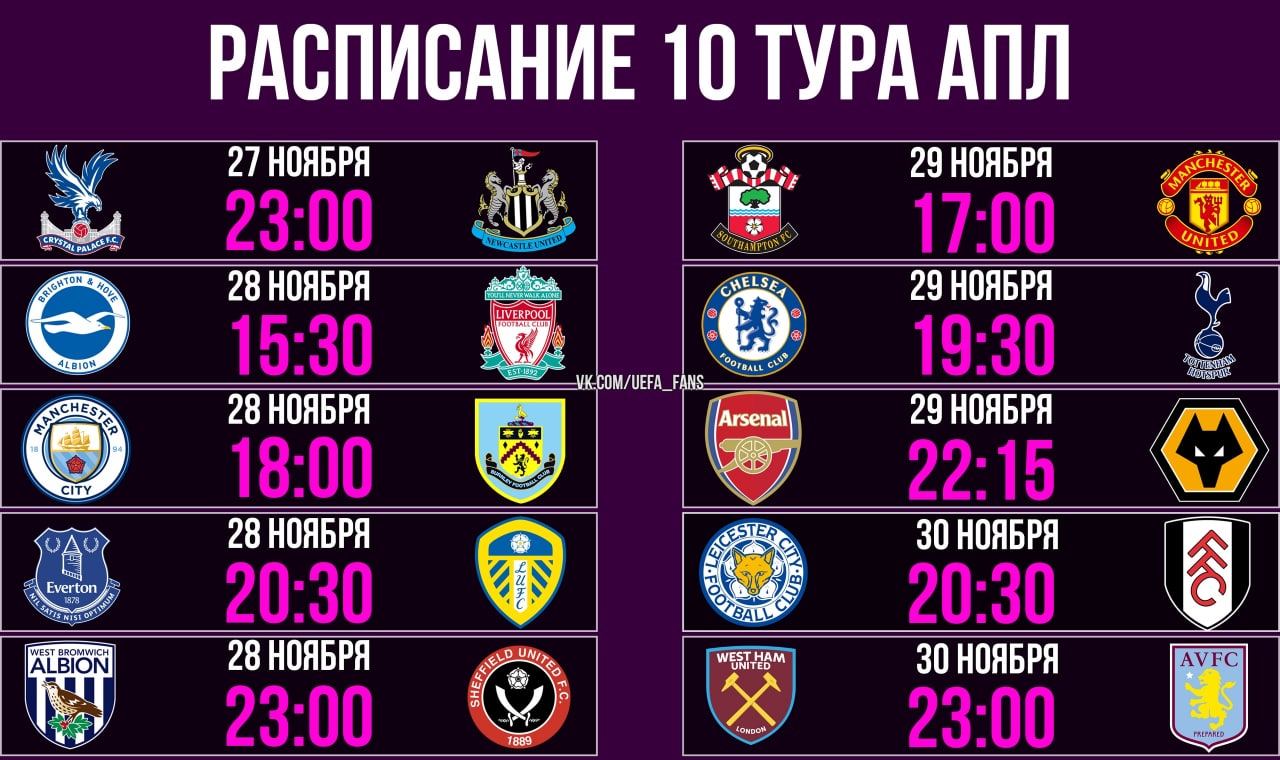 Тур апл. АПЛ 10 тур. Таблица 10 тур АПЛ. АПЛ ВК. Расписание 15 тура АПЛ.