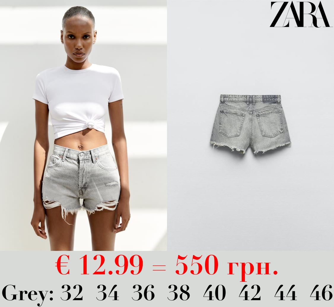 MID-RISE TRF DENIM SHORTS