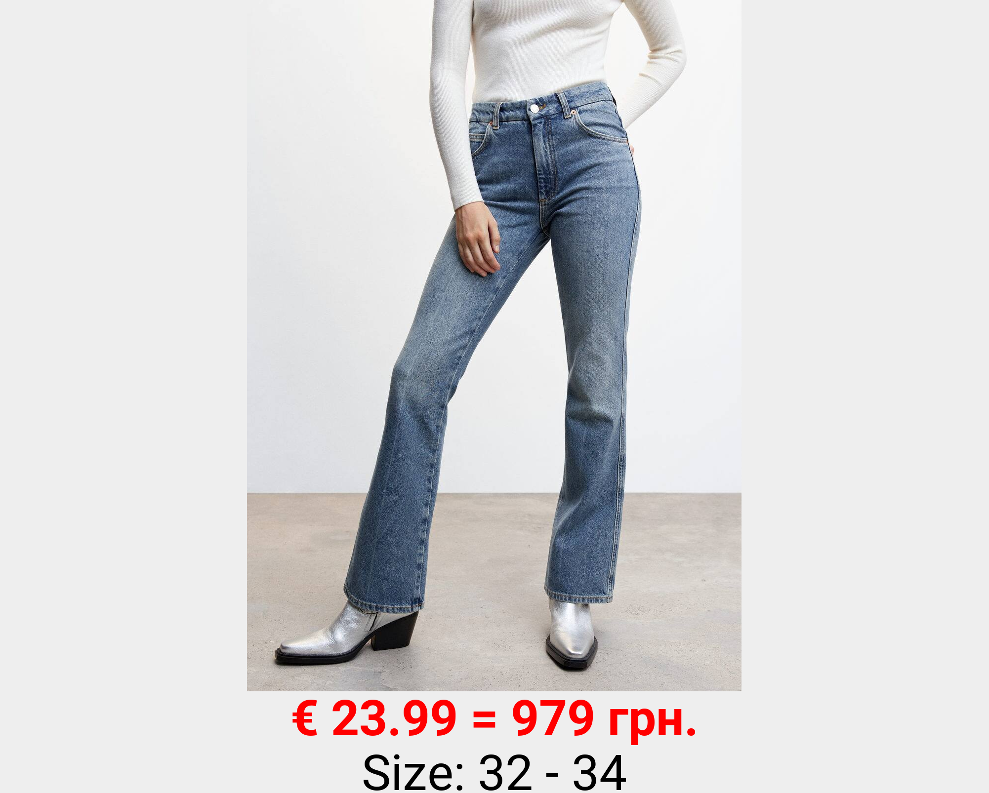 Jeans flare tiro medio