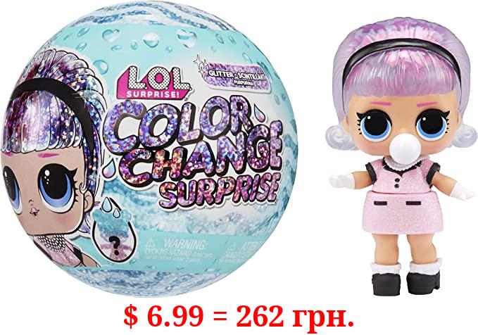LOL Surprise Glitter Color Change Doll with 5 Surprises- Collectible Doll Including Sparkly Fashion Accessories, Holiday Toy, Great Gift for Kids Girls Ages 4 5 6+ Years Old