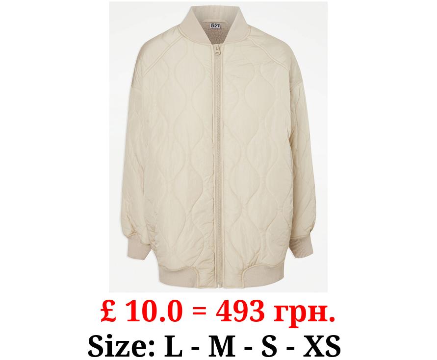 G21 Neutral Onion Quilted Oversized Jacket