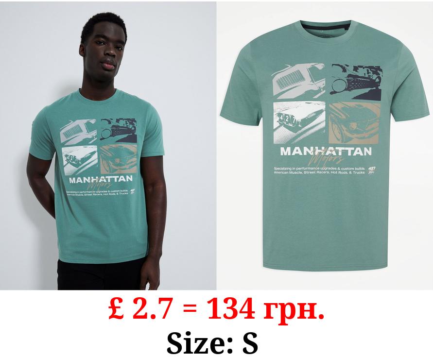 Green Manhattan Motors Graphic T-Shirt