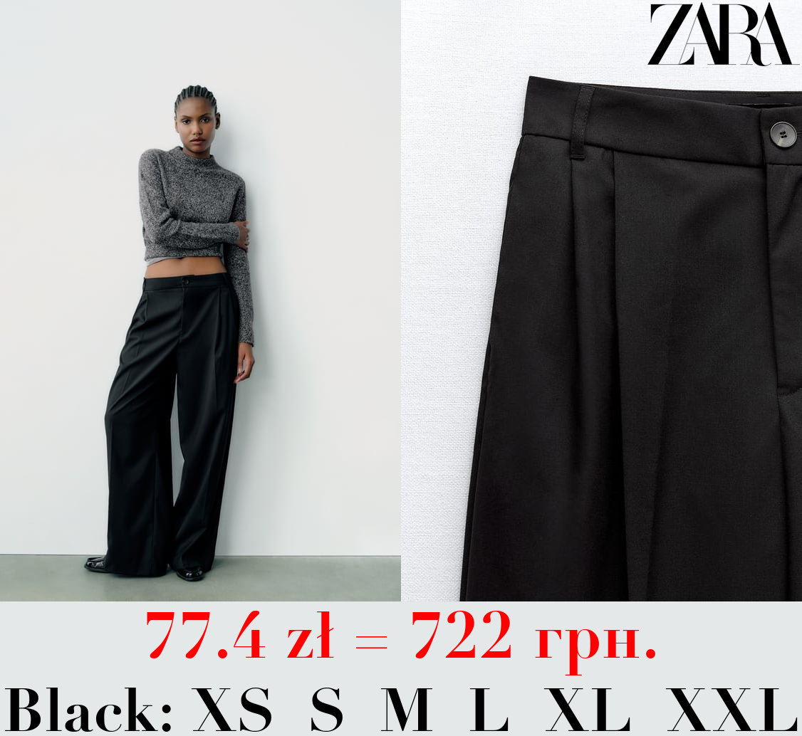 FULL-LENGTH PLEATED TROUSERS