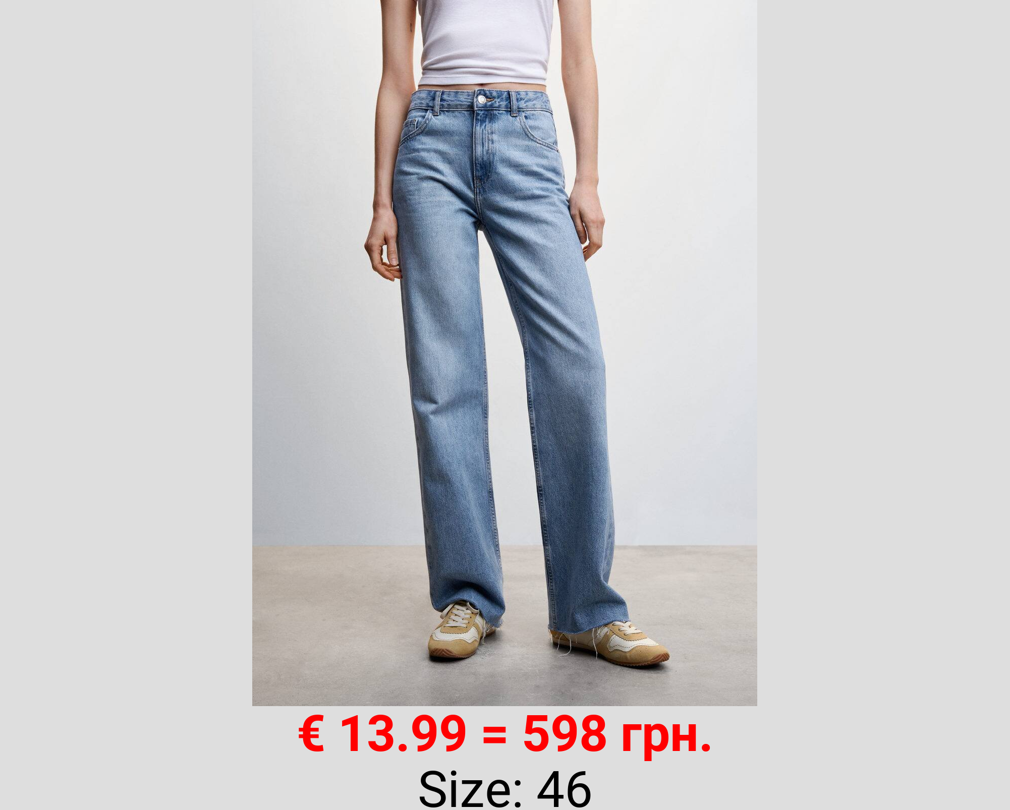 Jeans wideleg tiro medio