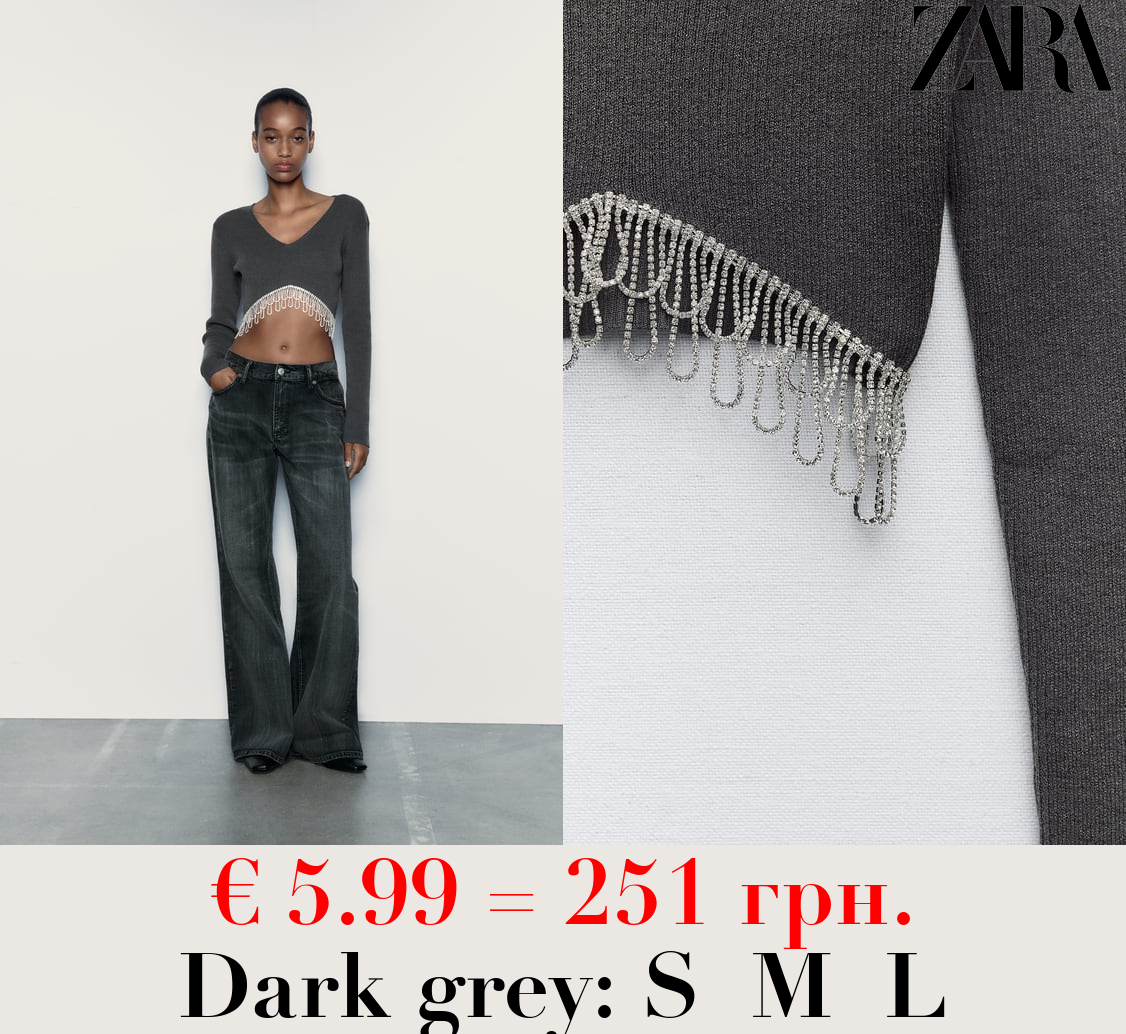 SOFT CROP TOP WITH RHINESTONES