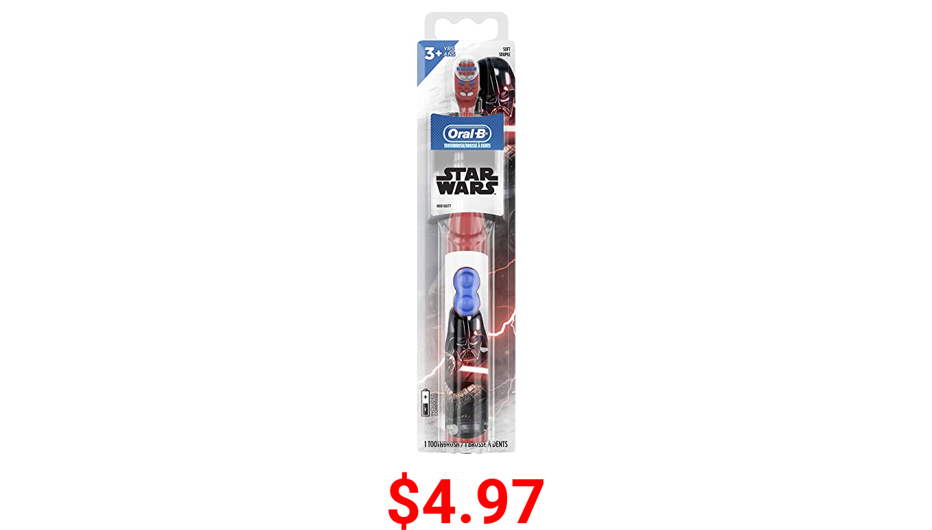 Oral-B Kids Battery Power Electric Toothbrush Featuring Disney's STAR WARS for Children and Toddlers age 3+, Soft (Characters May Vary)