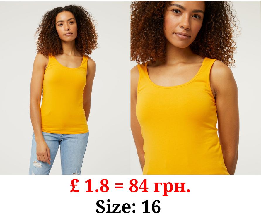 Orange Basic Fitted Vest