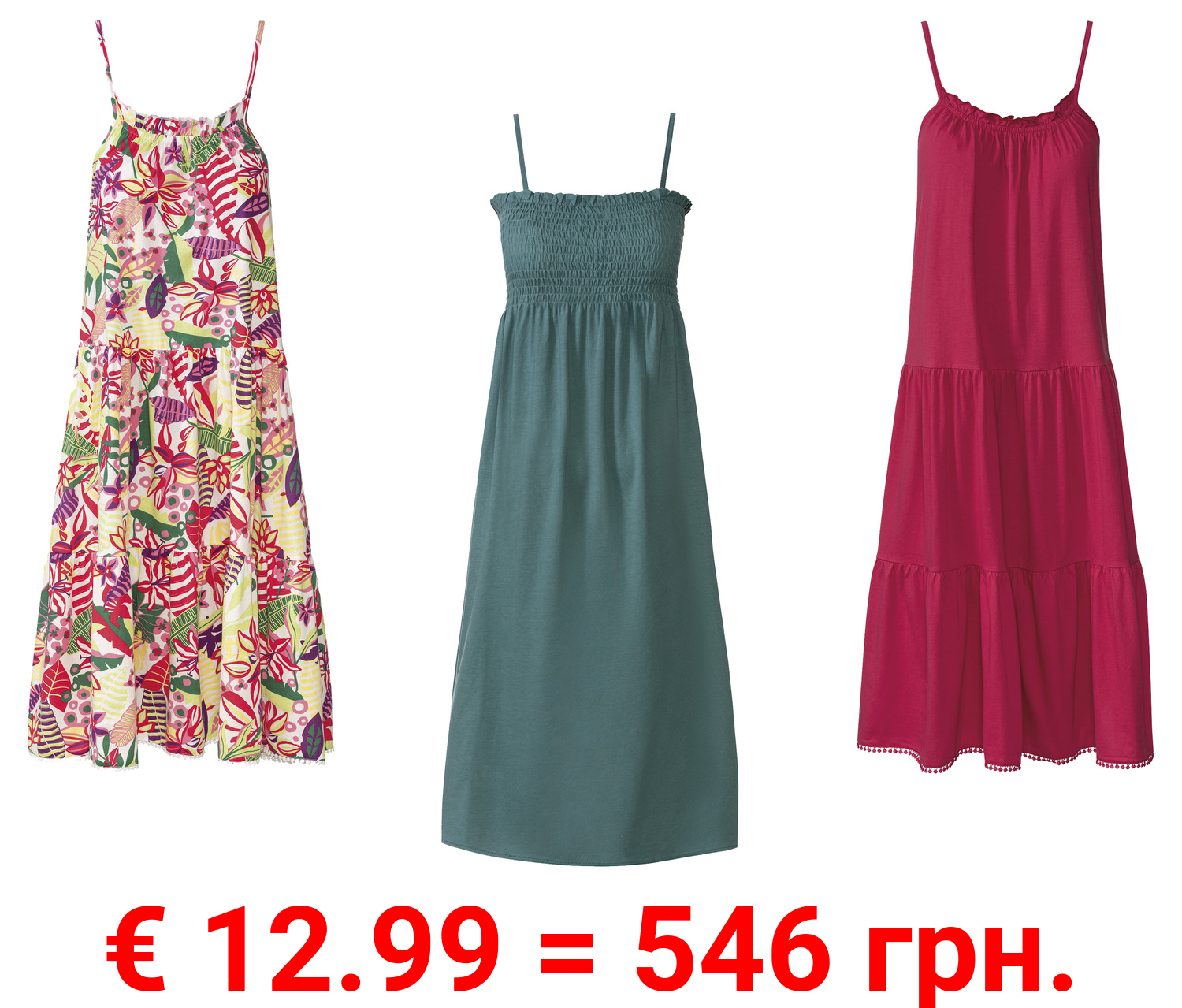 esmara® Damen Midikleid mit Crinklestruktur