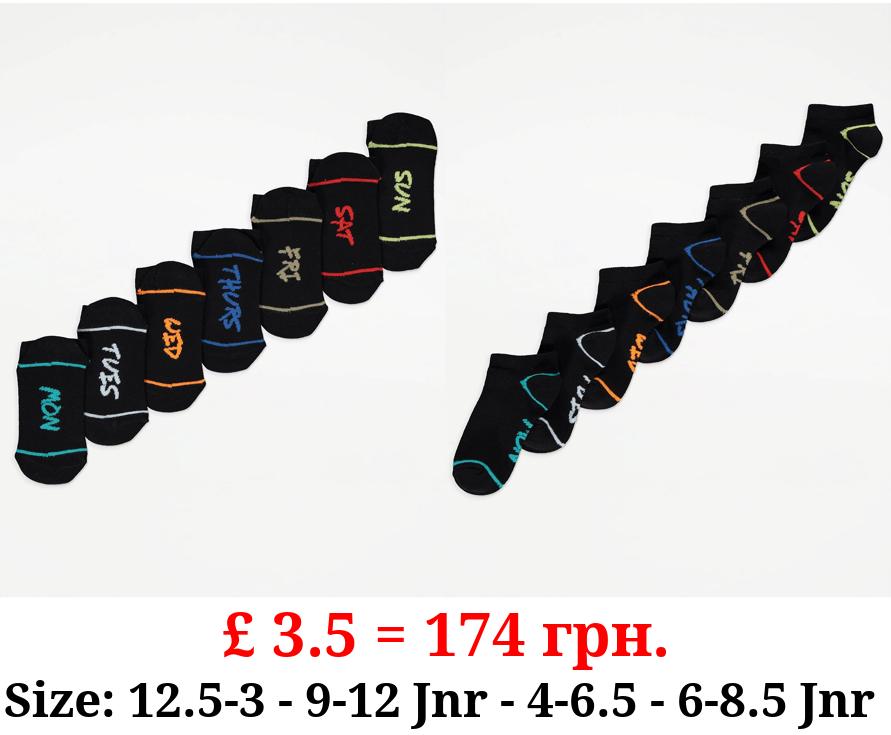 Days of the Week Cotton Rich Trainer Liner Socks 7 Pack