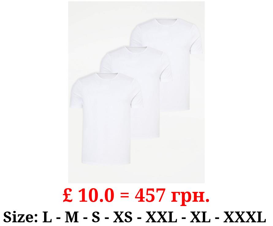 White Cotton T-Shirt Underlayer 3 Pack