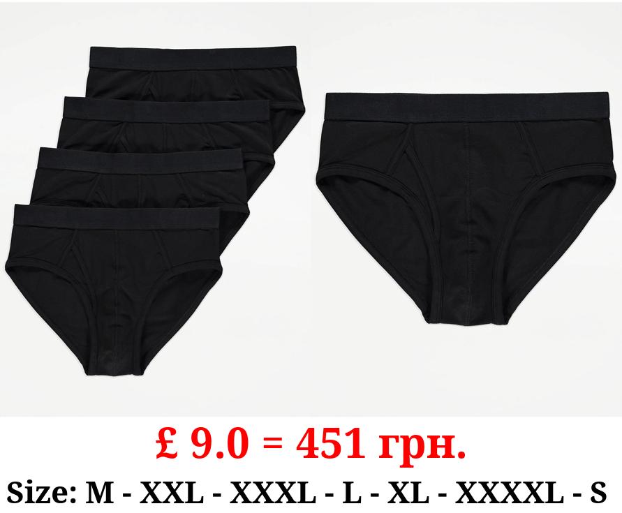 Black Regular Fit Briefs 4 Pack