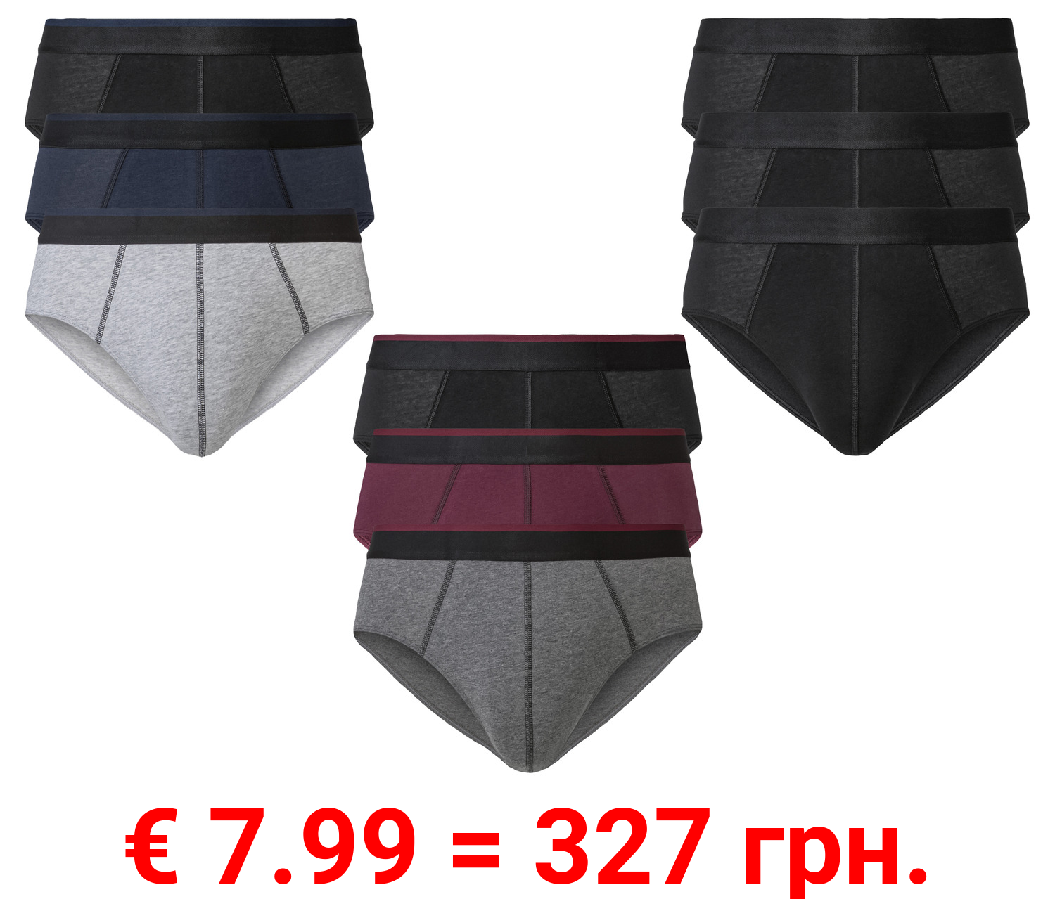 LIVERGY® Herren Slips, 3 Stück, mit hohem Baumwollanteil