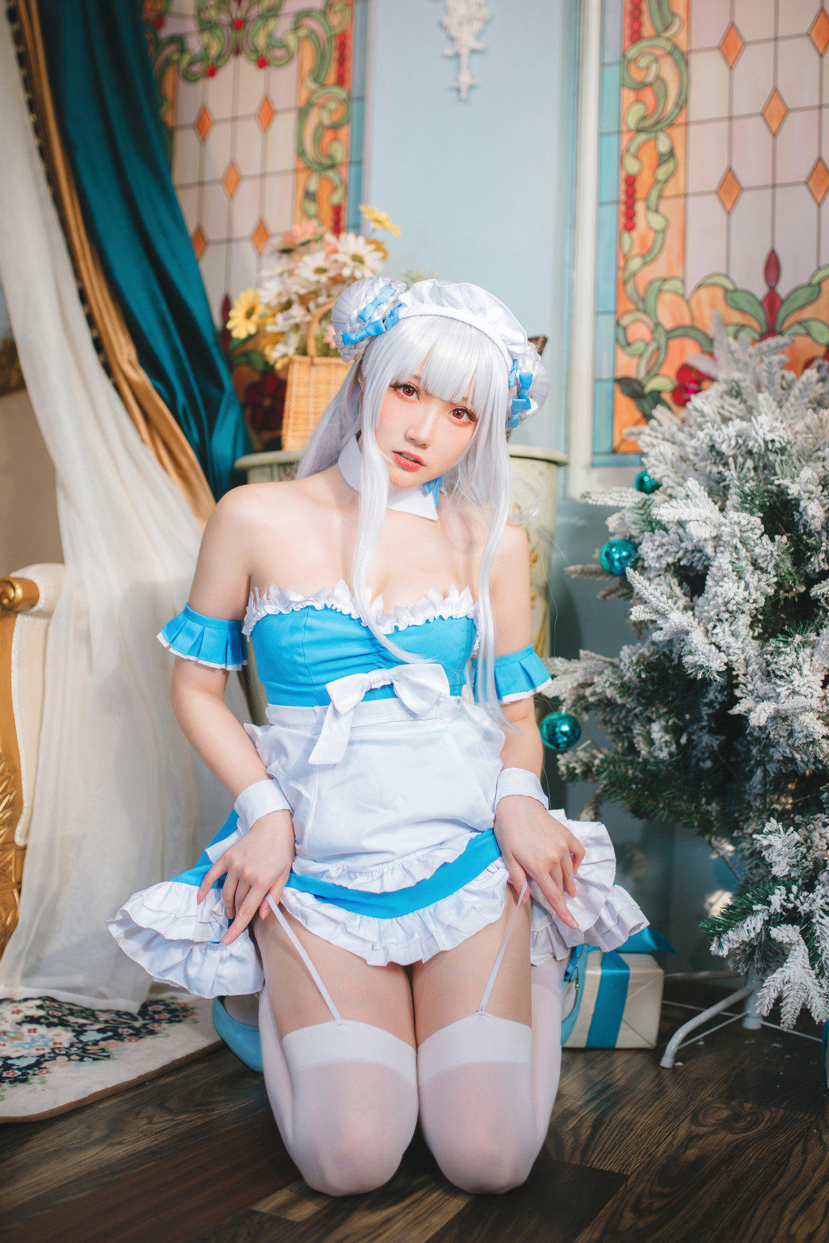 Cosplay 瓜希酱 碧蓝航线 小天鹅女仆 13
