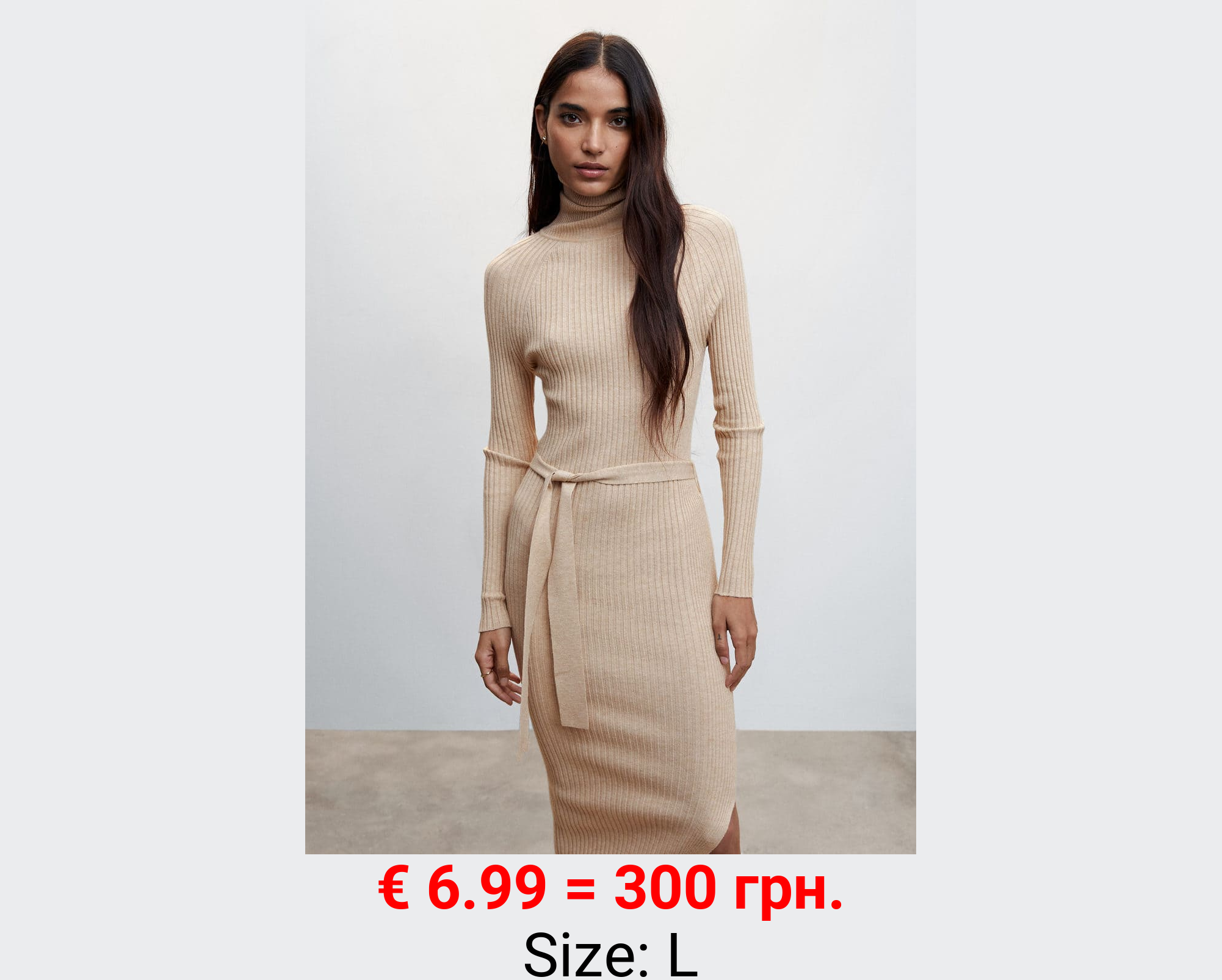 Vestido canalé nudo