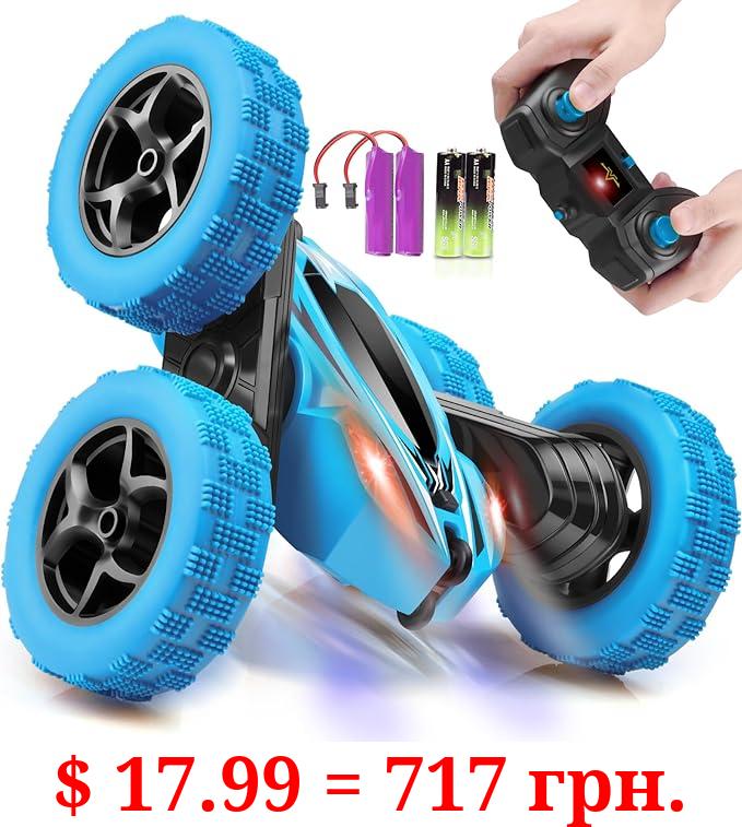 ORRENTE Remote Control Car, RC Cars Toys for Ages 5-7, 2.4GHz 4WD Fast RC Car Kids Toys for Ages 8-13, Double Sided 360° Rotating Monster Truck Toys for Girls RC Truck Toy Cars for Boys