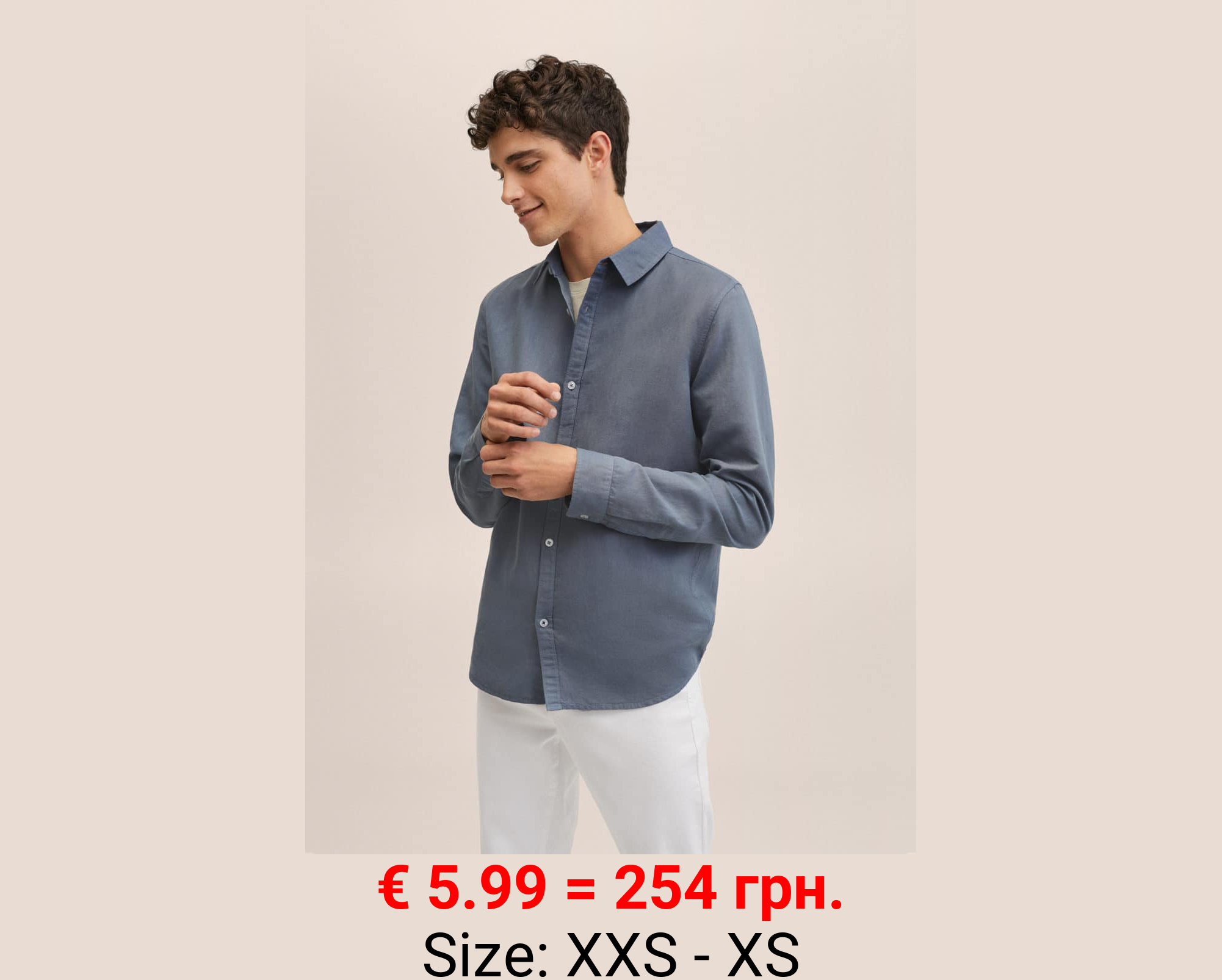 Camisa regular fit algodón lino