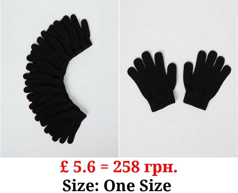 Black Touch Screen Gloves 6 Pack