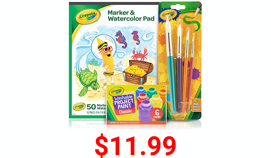Crayola Kids Paint Set, Craft Supplies, Stocking Stuffers, Gift for Kids, Ages 3, 4, 5, 6, 7,