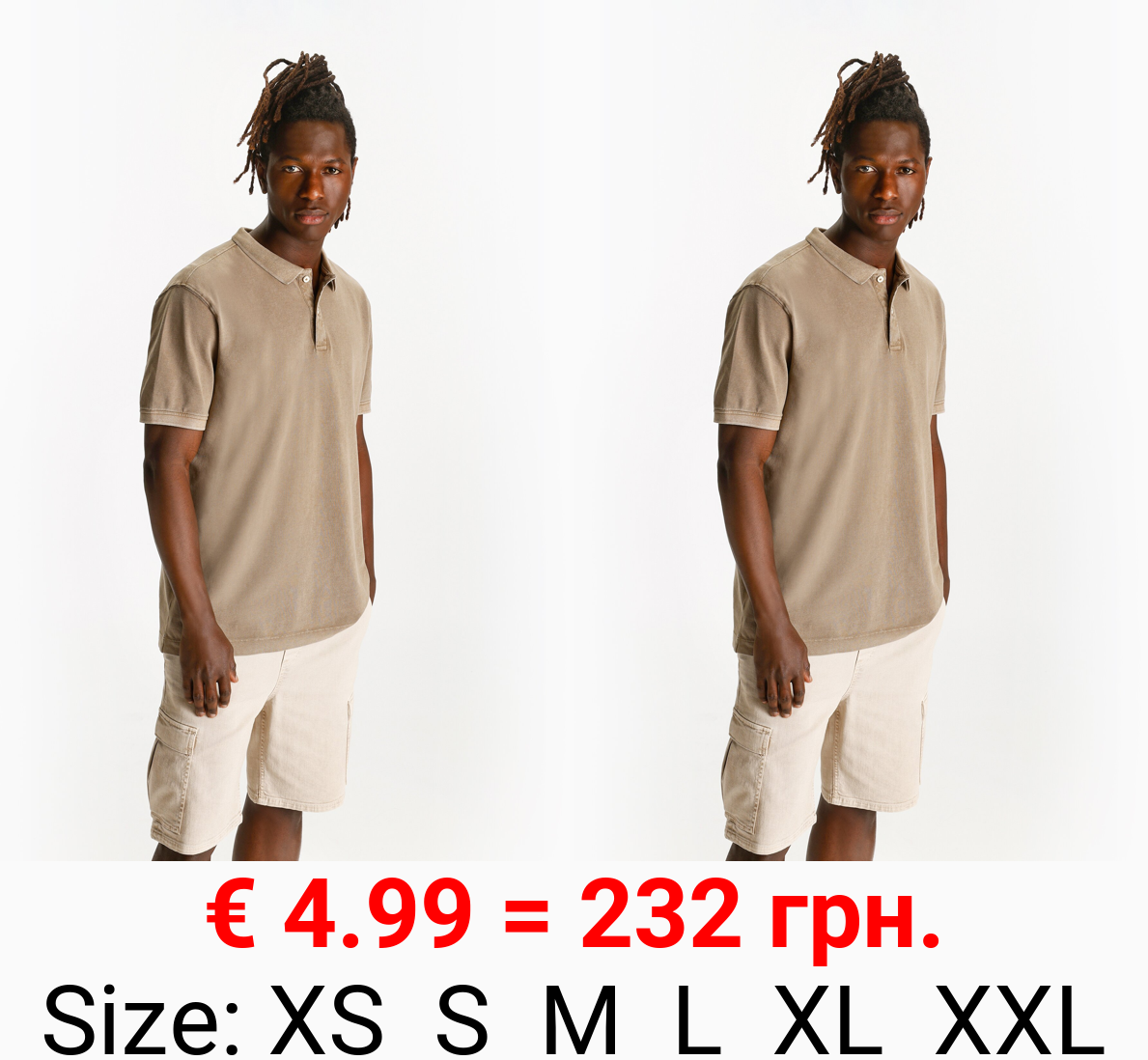 Faded-effect polo shirt