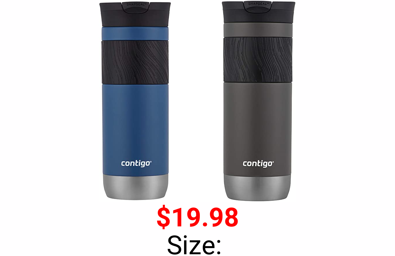 Contigo Snapseal Insulated Travel Mug, 20 oz, Sake/Blue corn, Grip