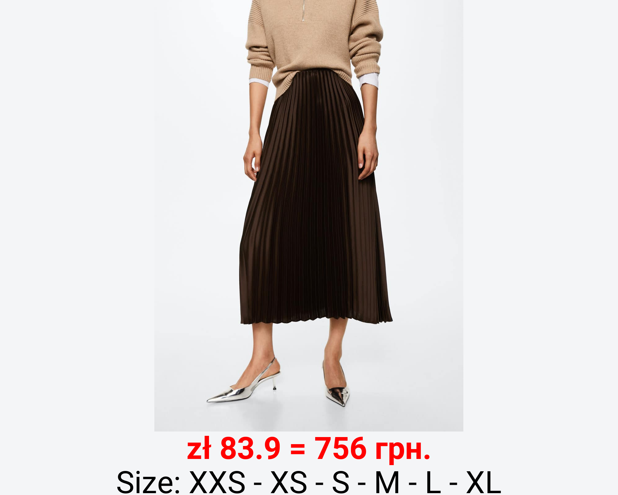 Falda plisada satinada