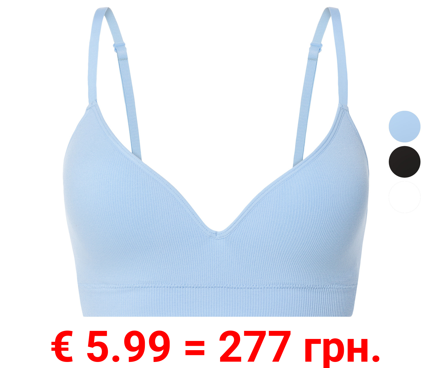 esmara® Damen Soft-BH, seamless, in Ripp-Qualität