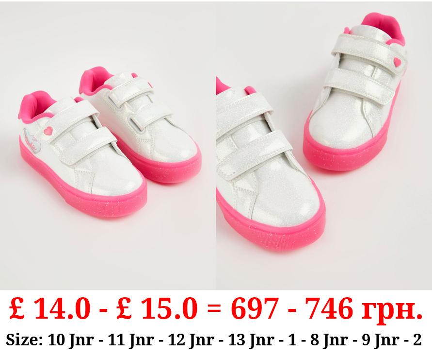 Barbie Silver Holographic Light Up Trainers