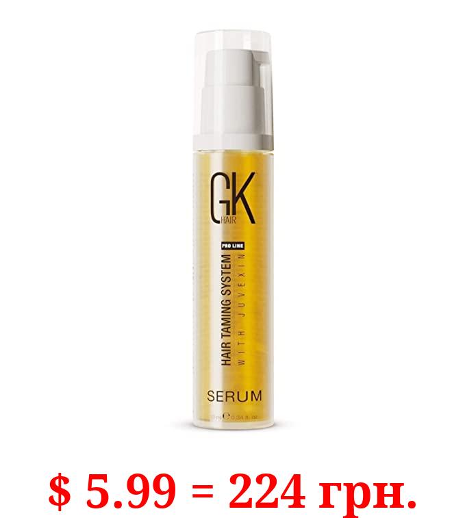 GK HAIR Global Keratin 100% Organic Argan Oil Anti Frizz Hair Serum (0.34 Fl Oz/10ml) Styling Smoothing Strengthening Hydrating & Nourishing Heat Protection Shine Frizz Control Dry Damage Hair Repair