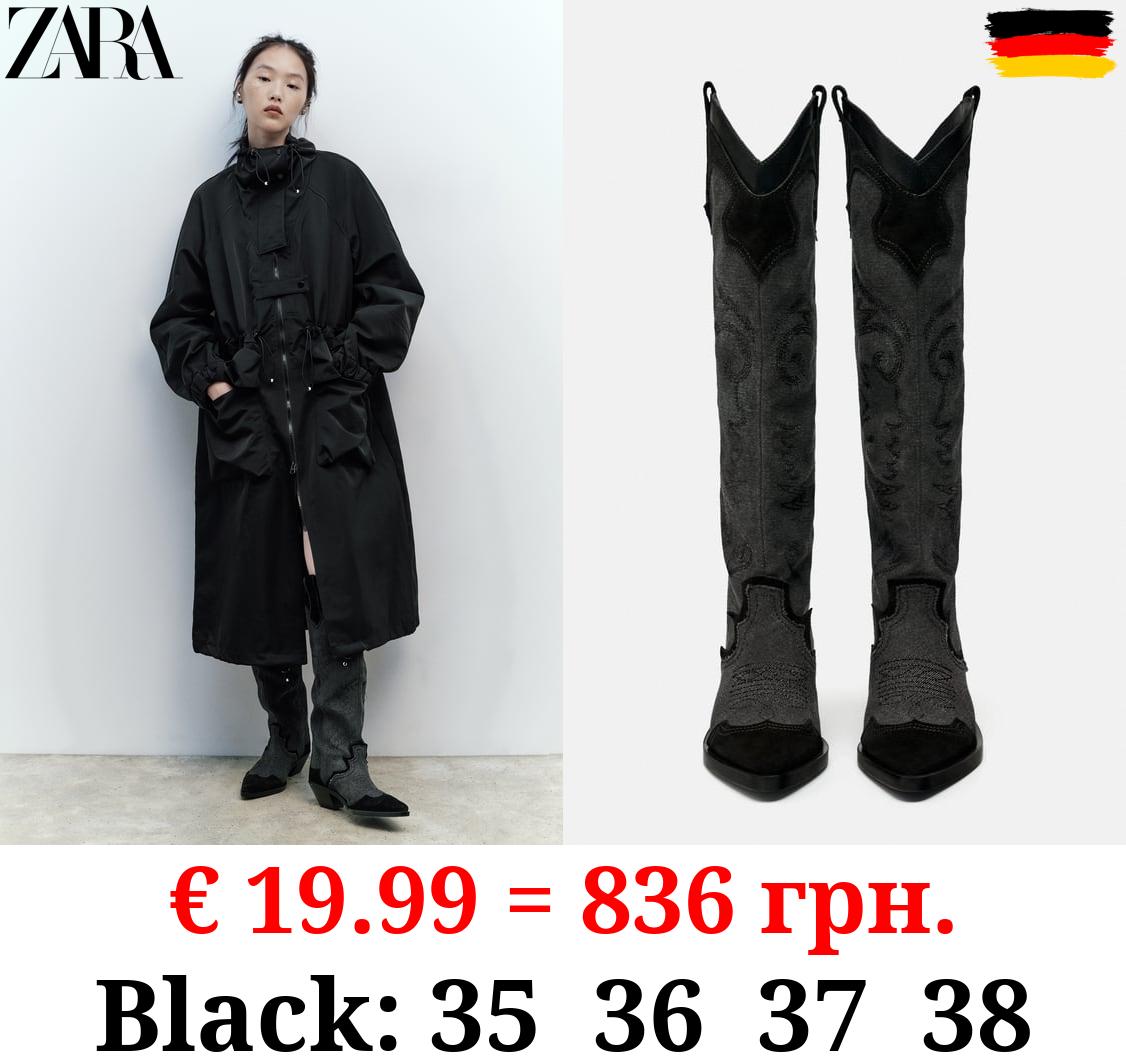 HEELED EMBROIDERED COWBOY BOOTS