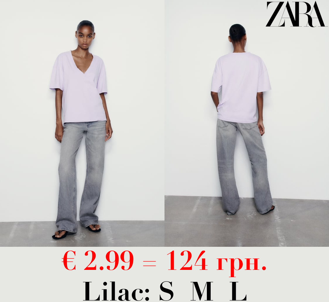 FADED-EFFECT V-NECK T-SHIRT