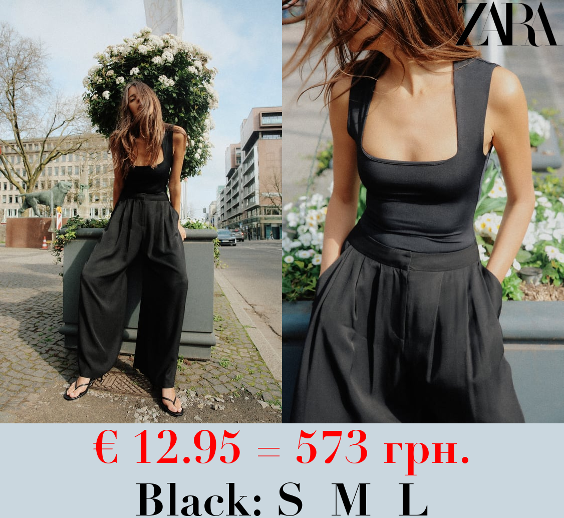 POLYAMIDE BODYSUIT WITH SQUARE NECKLINE