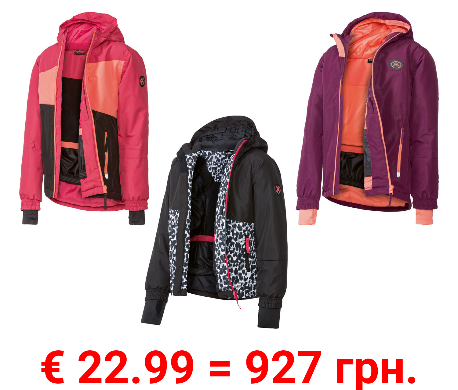 CRIVIT Mädchen Skijacke, mit reflektierenden Details