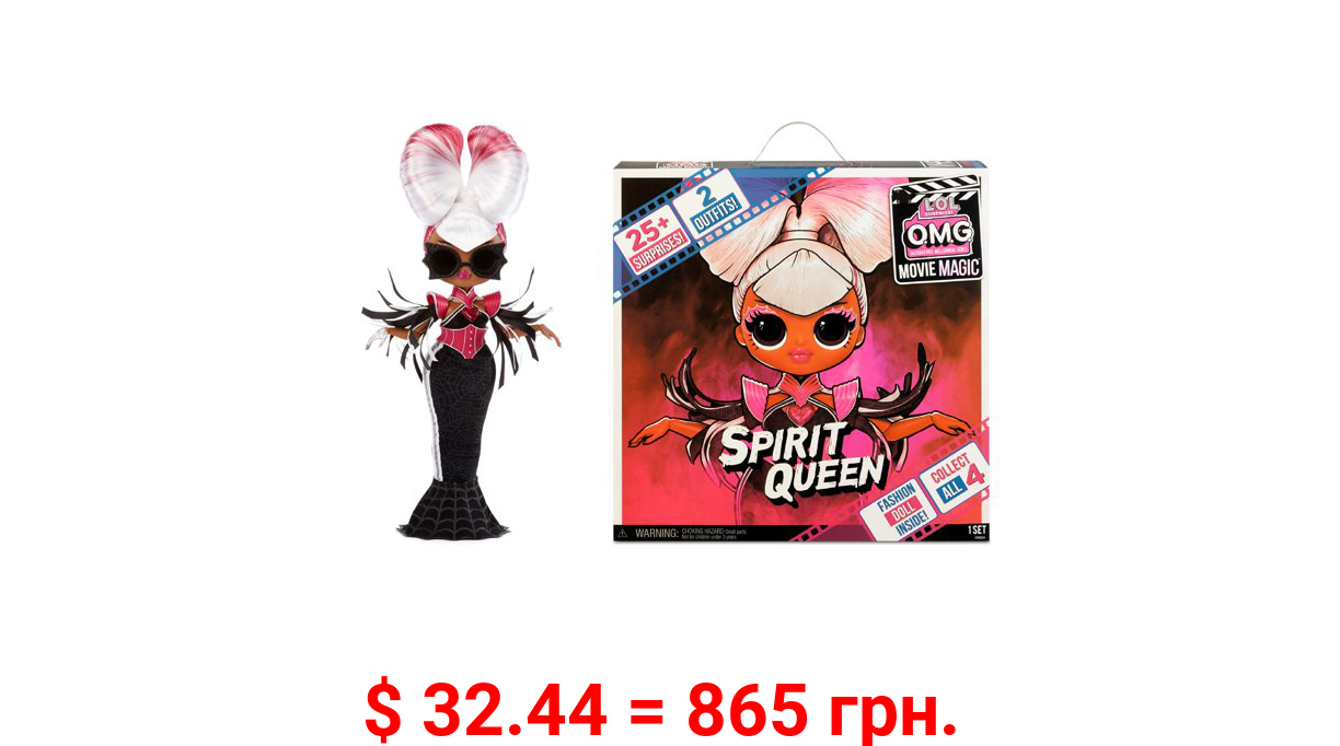 LOL Surprise Omg Movie Magic Spirit Queen Fashion Doll With 25 Surprises Including 2 Fashion Outfits, 3D Glasses, Movie Accessories And Reusable Playset – Great Gift for Girls Ages 4+
