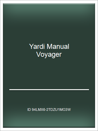yardi voyager training manual pdf free
