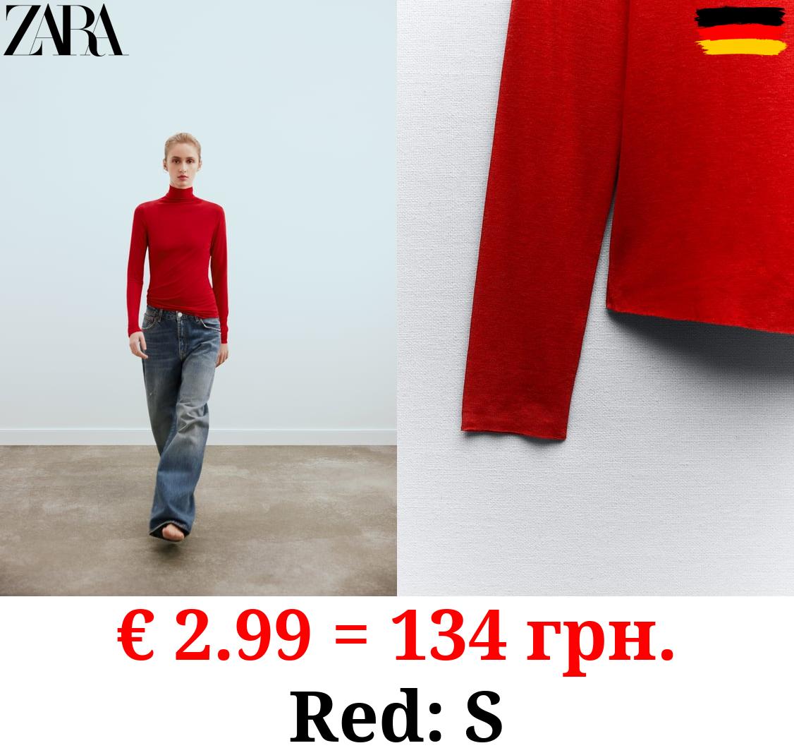 HIGH NECK SEMI-SHEER TOP