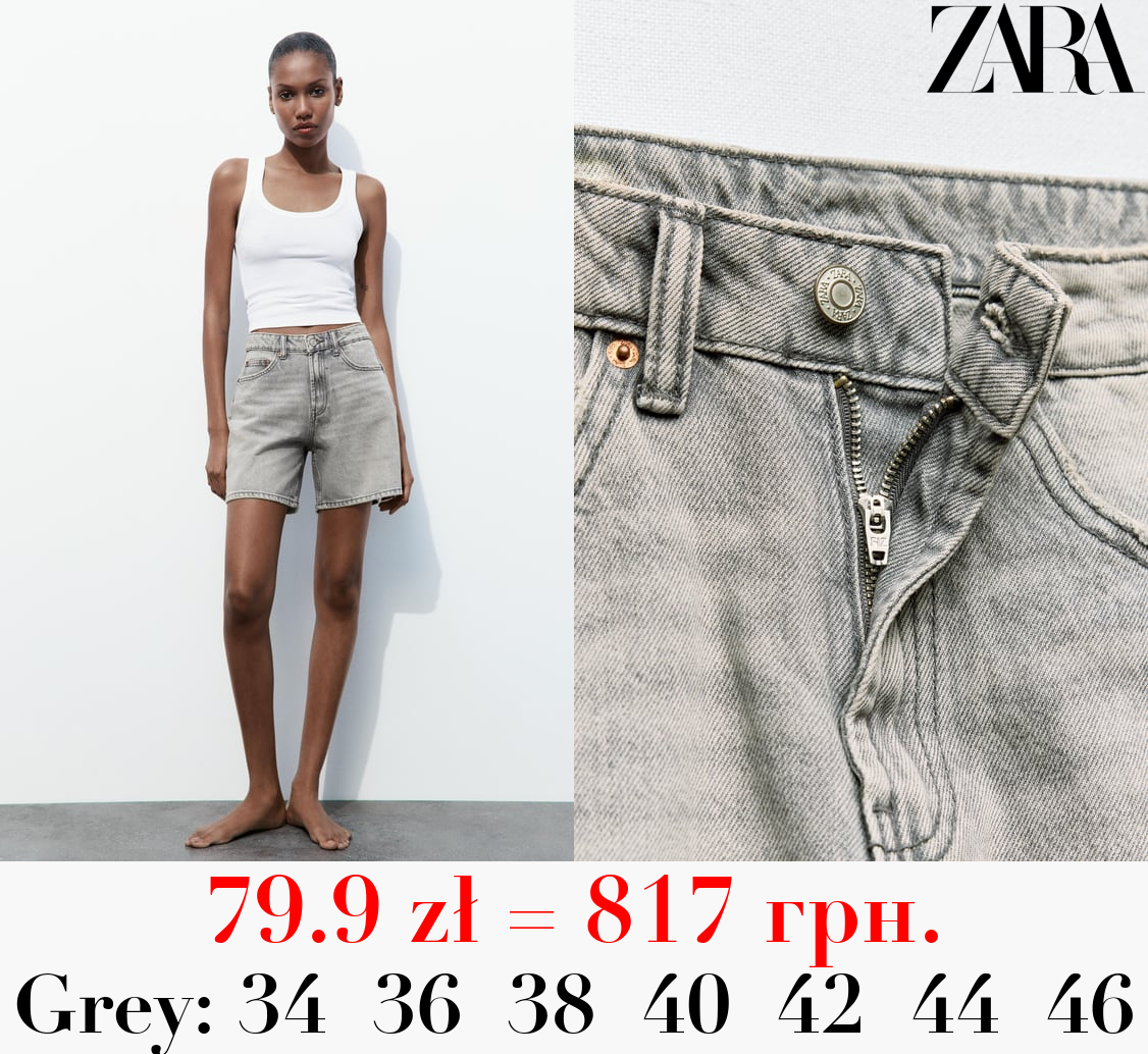 TRF MID-RISE DENIM BERMUDA SHORTS