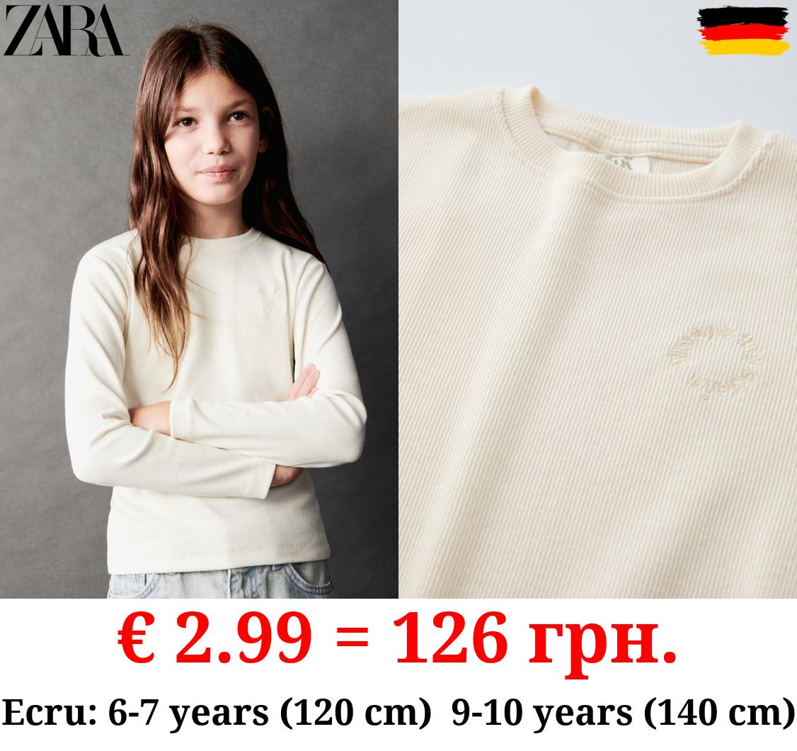 EMBROIDERED RIBBED T-SHIRT