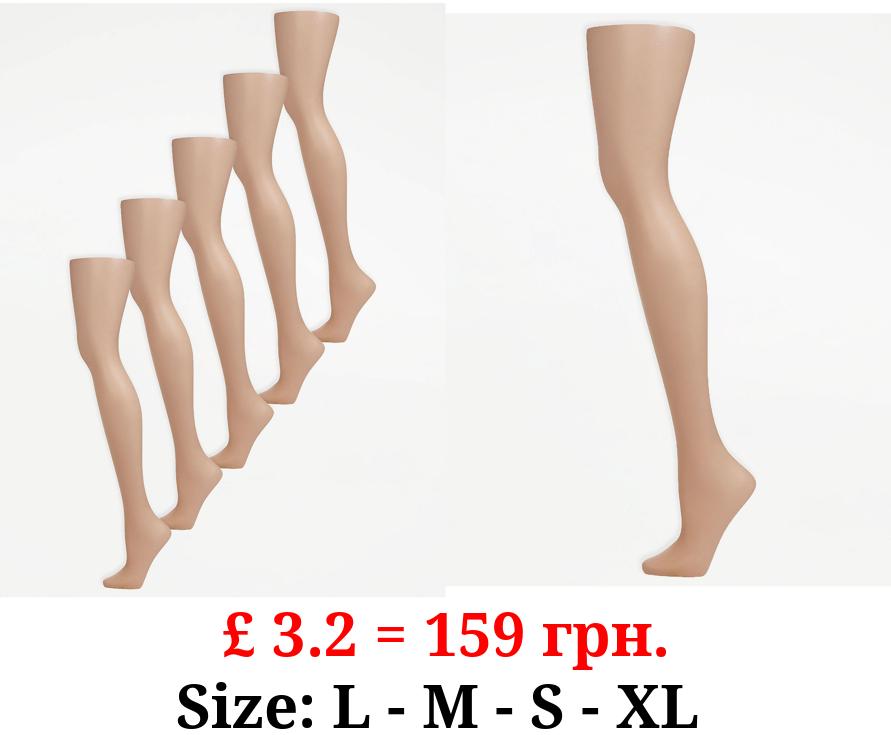 Hazelnut 15 Denier Sheer Tights 5 Pack