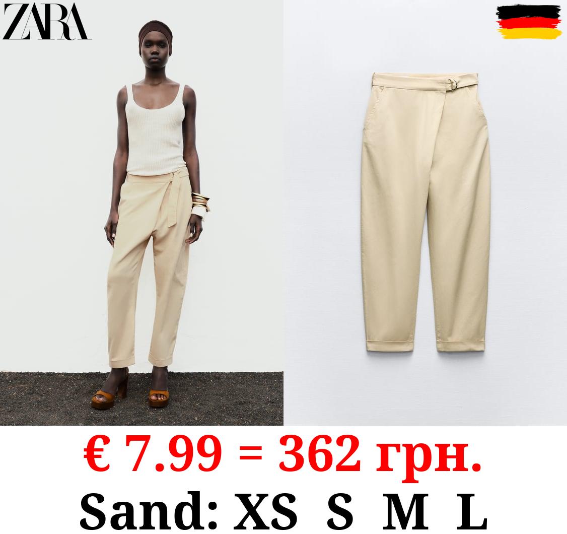 CROSSOVER TROUSERS WITH BUCKLE