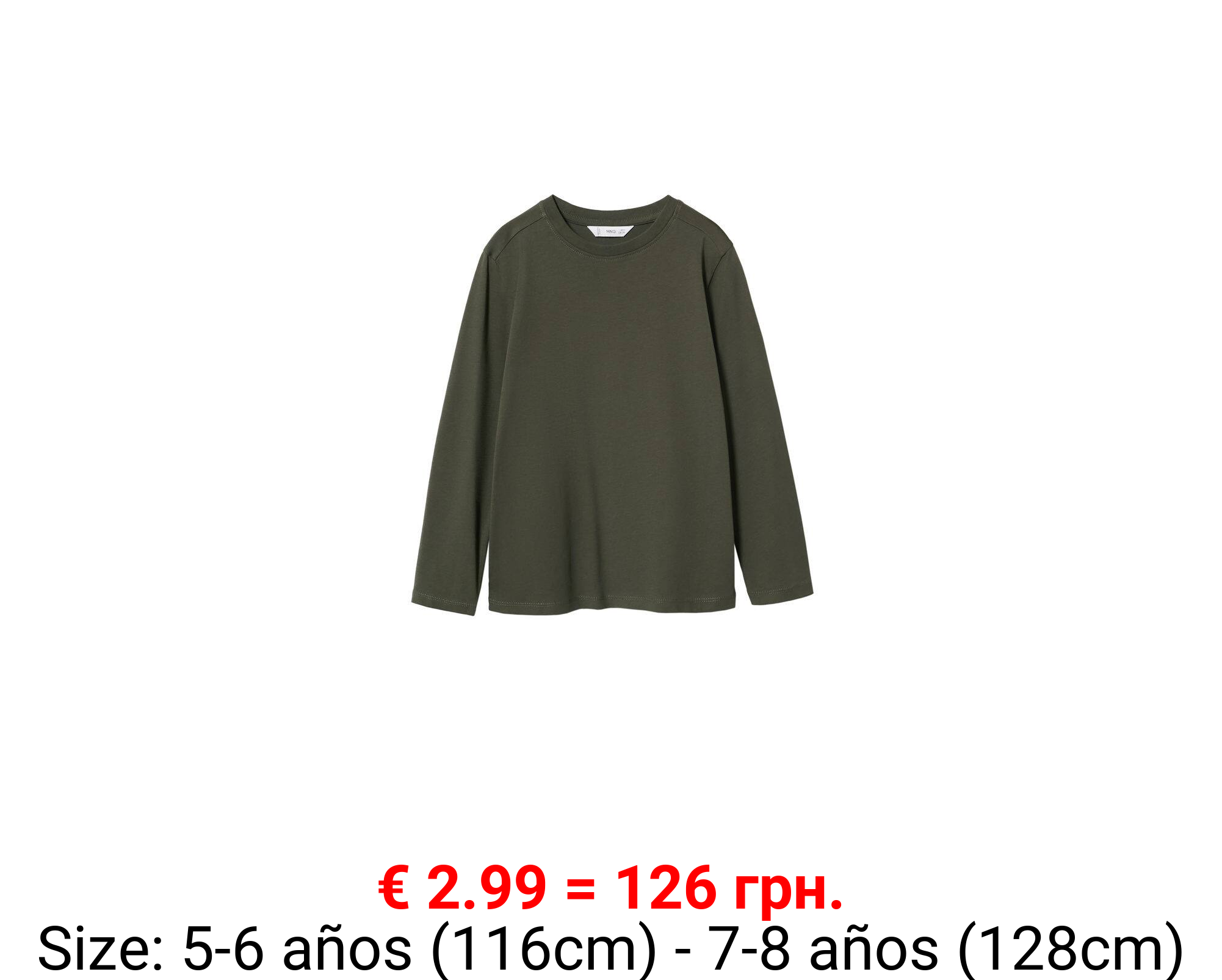 Camiseta algodón manga larga