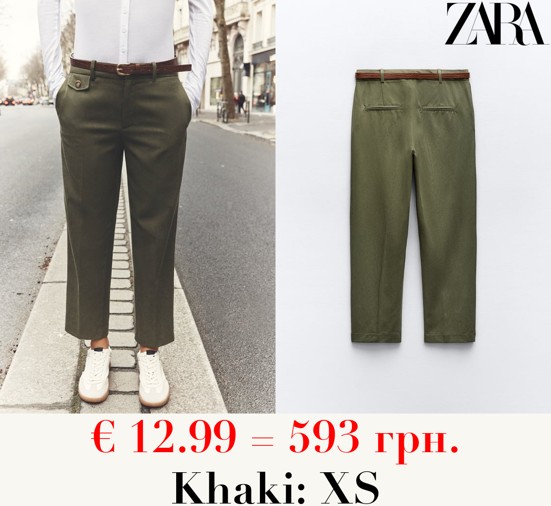 BELTED CHINO TROUSERS