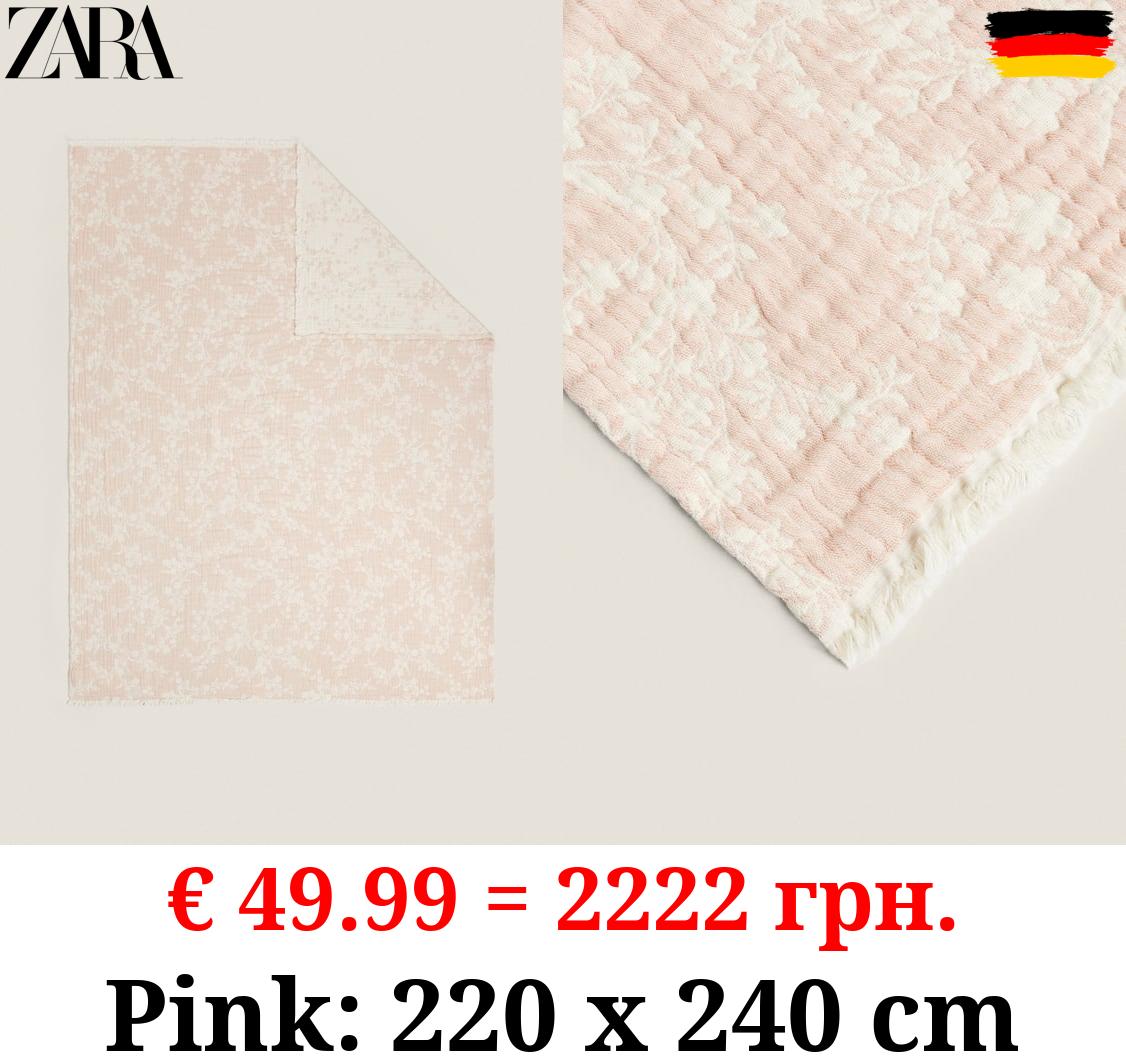 FLORAL JACQUARD THROW